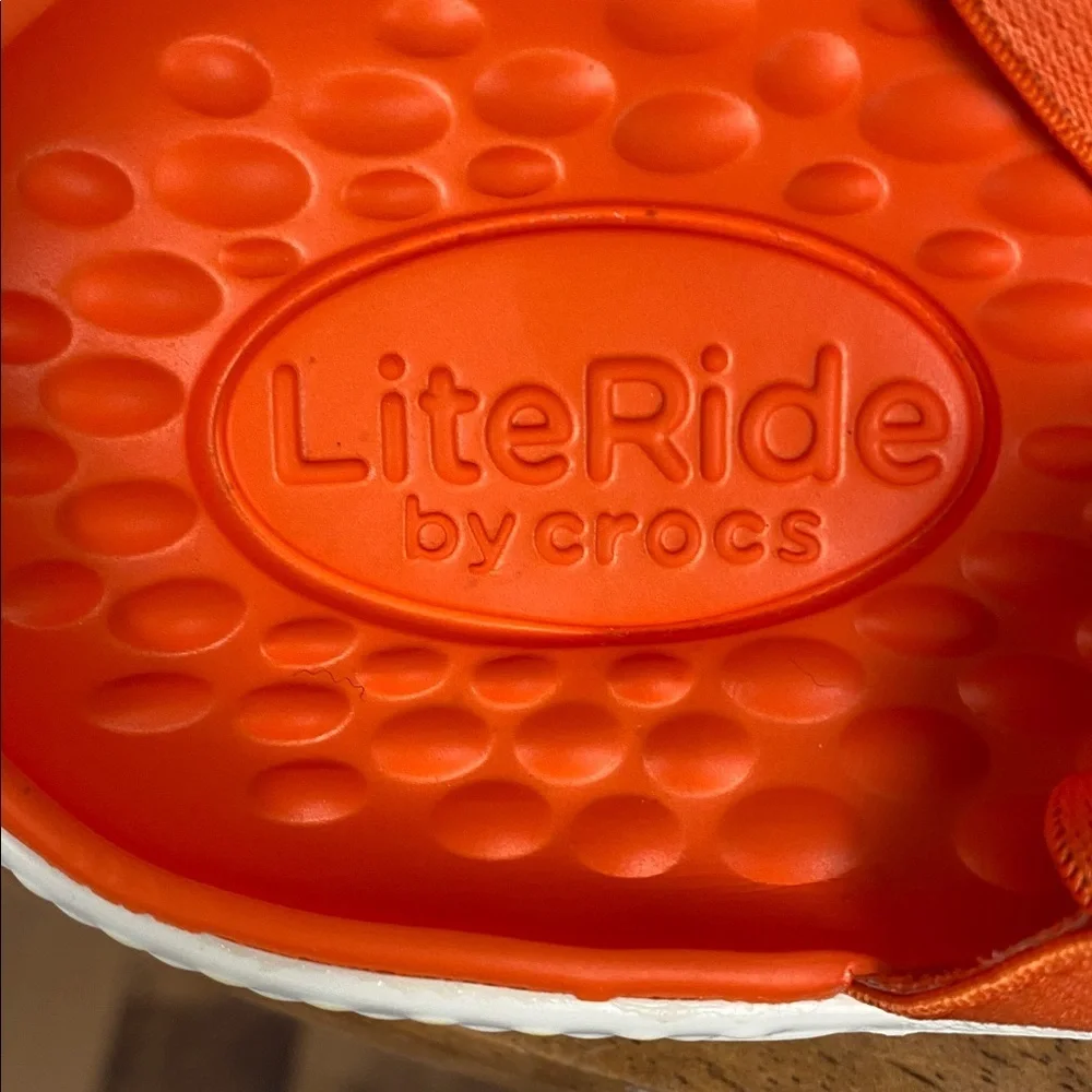 CROCS LiteRide Fresco Sling Back Vibrant Orange Strappy Sandals Sz 10 - Picture 14 of 14